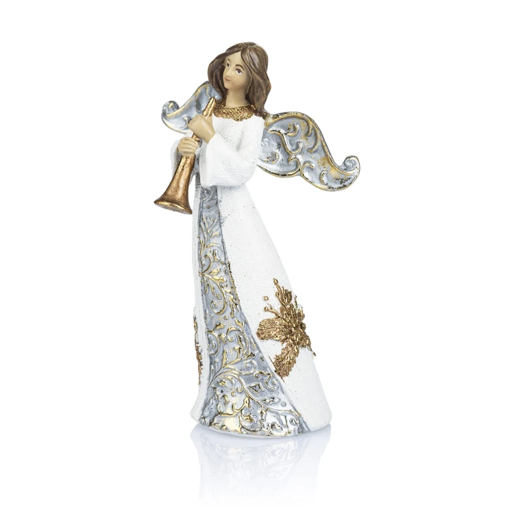 Aniołek muzykujący Decorato 11,5 cm - jasne szaty - ujęcie 10