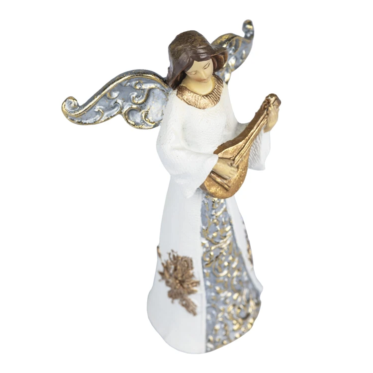 Aniołek muzykujący Decorato 11,5 cm - jasne szaty - ujęcie 16