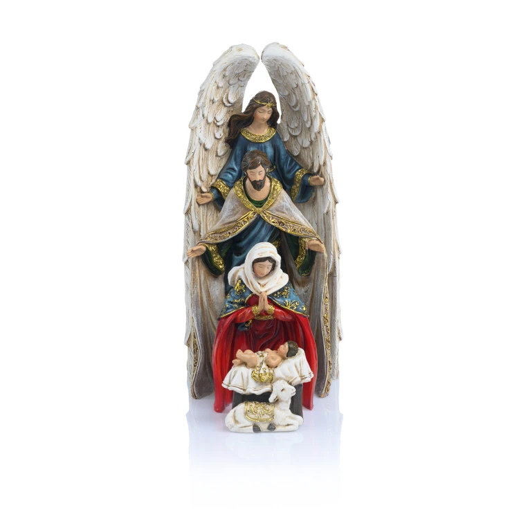 Święta Rodzina z aniołem Decorato 25 cm - 4 elementy - widok główny