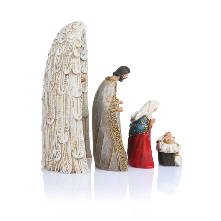 Święta Rodzina z aniołem Decorato 25 cm - 4 elementy - ujęcie 2