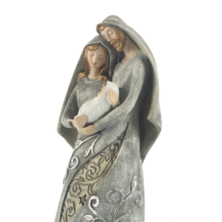 Figura Świętej Rodziny Decorato 23 cm - liściaste wzory - ujęcie 3