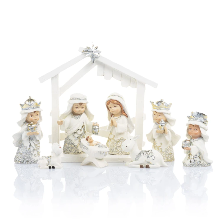 Szopka Decorato - komplet 9 elementów, stajenka 16 cm - widok główny