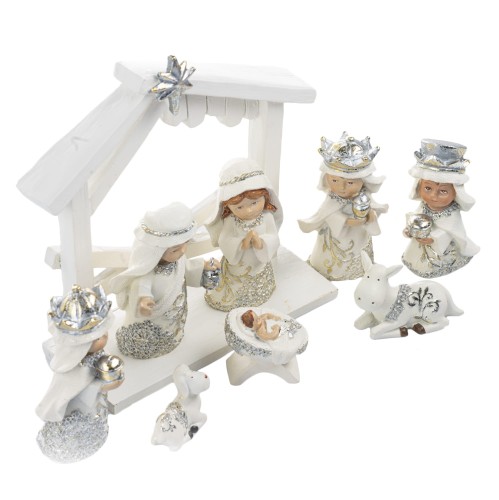 Szopka Decorato - komplet 9 elementów, stajenka 16 cm - ujęcie 2