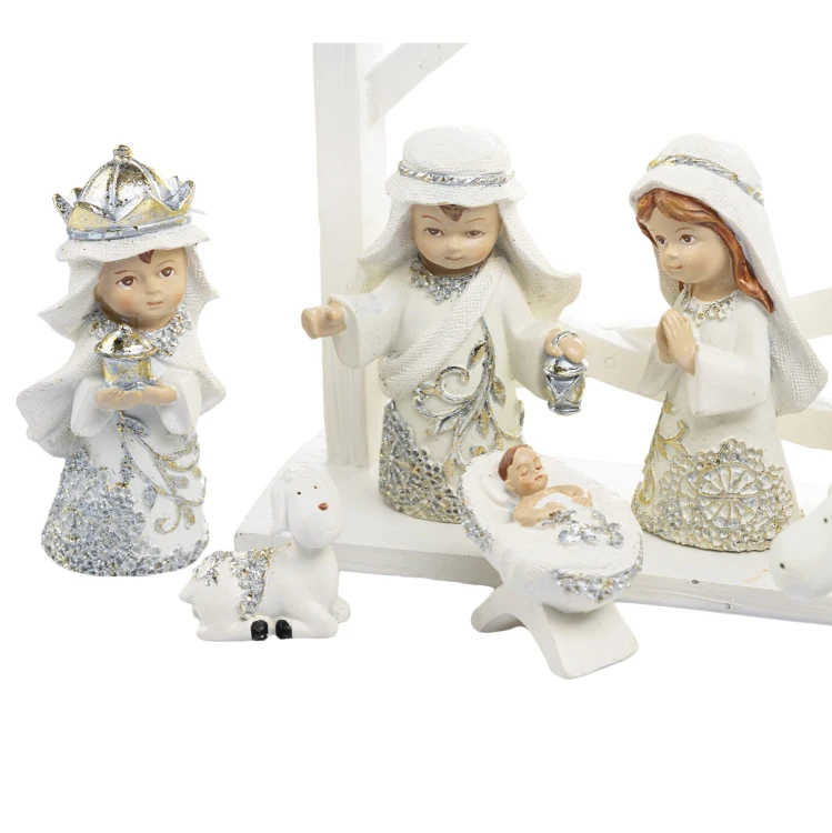 Szopka Decorato - komplet 9 elementów, stajenka 16 cm - ujęcie 3