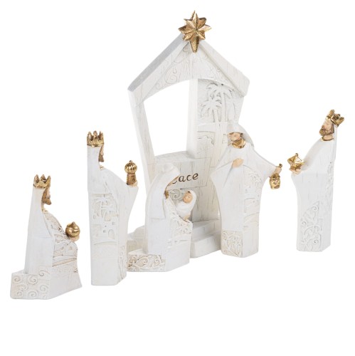 Szopka Decorato 28 cm - biały komplet Peace - ujęcie 2
