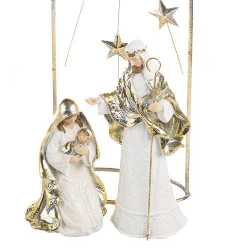 Szopka Decorato 43 cm - ażurowy łuk z gwiazdami - ujęcie 2