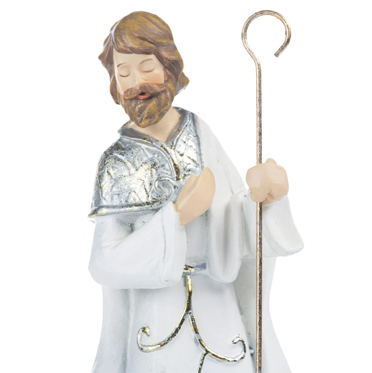 Święta Rodzina Decorato 15 cm - biało-złocisty komplet - ujęcie 3