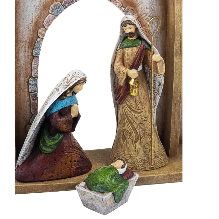 Szopka Decorato 27 cm - kolorowy komplet z gwiazdą - ujęcie 3