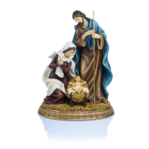 Święta Rodzina Decorato 45 cm - scena przy żłóbku - widok główny