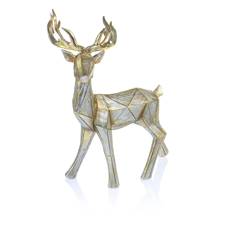 Renifery Decorato - komplet 2 złocistosrebrnych figurek - ujęcie 3