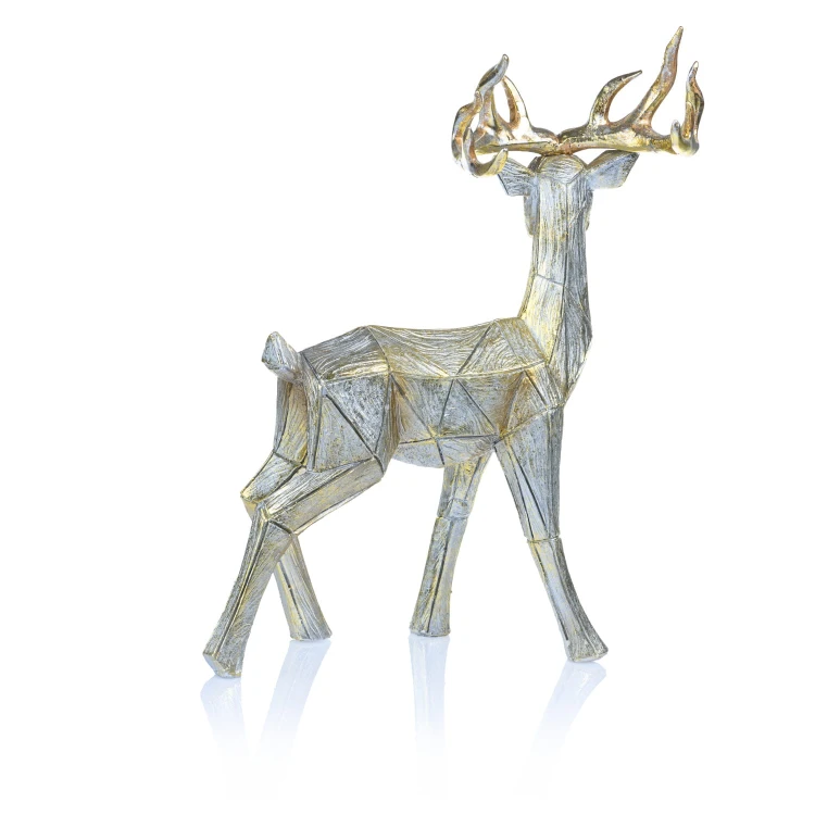 Renifery Decorato - komplet 2 złocistosrebrnych figurek - ujęcie 5