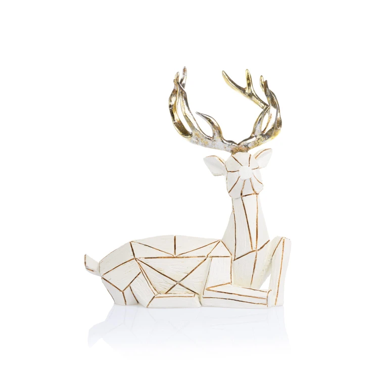 Białe renifery Decorato - komplet 2 figurek - ujęcie 4