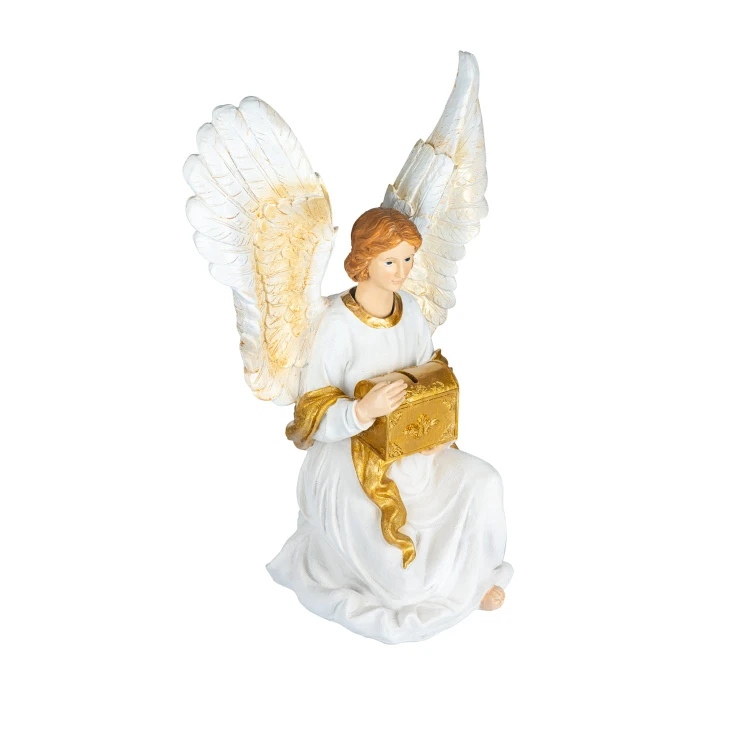 Anioł skarbonka 51 cm - jasna figura - zdjęcie 5