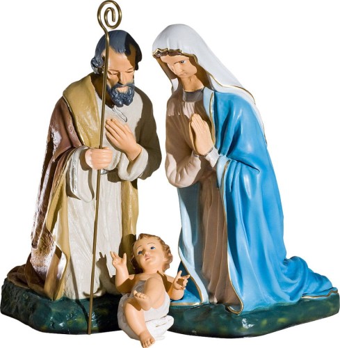 Święta Rodzina do szopki z Maryją w białym welonie - Maryja, Józef i Dzieciątko Jezus