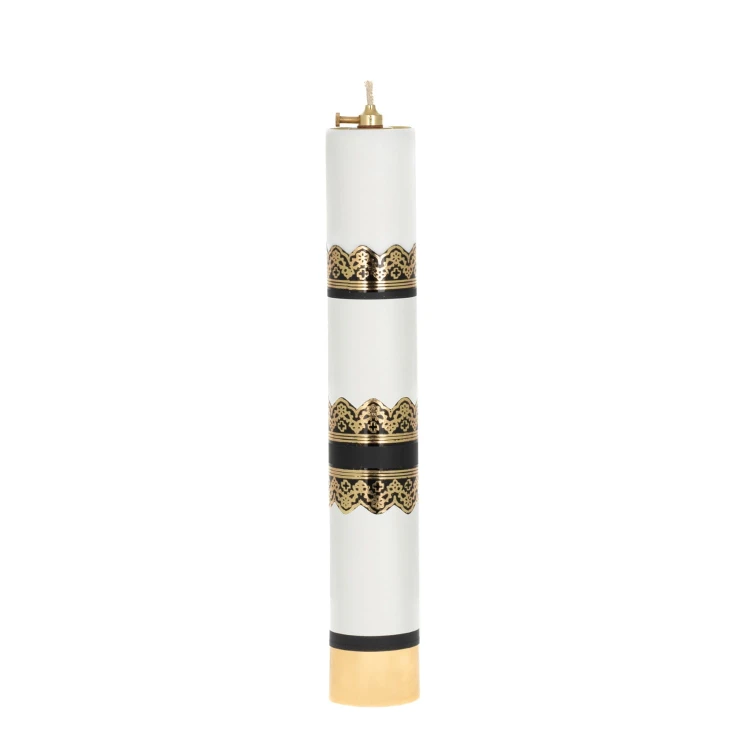 Świeca olejowa biała pogrzebowa 40 × 6,3 cm - widok produktu