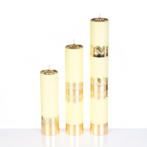 Świeca olejowa żółta 22 × 9 cm - ujęcie 2