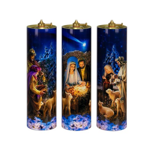 Bożonarodzeniowy tryptyk olejowy - komplet 3 świec 26 × 7,5 cm - widok produktu