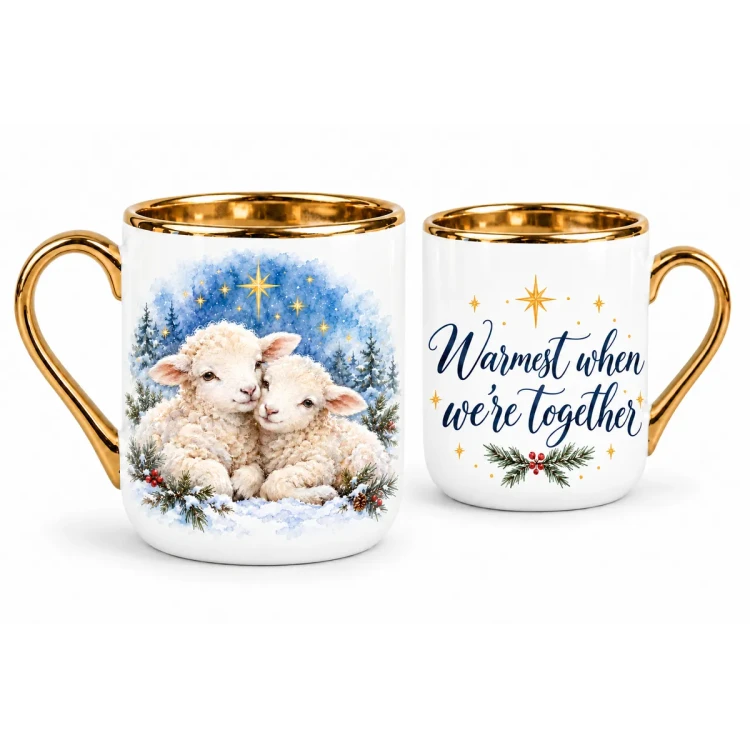 Kubek z owieczkami - Najcieplej jest blisko siebie - Angielski