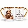 Kubek z św. Franciszkiem z Asyżu - pozłacany, 330 ml - niemiecki