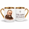 Kubek z św. Maksymilianem Kolbem - pozłacany, 330 ml - polski