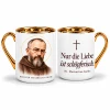 Kubek z św. Maksymilianem Kolbem - pozłacany, 330 ml - niemiecki