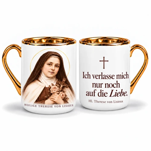 Kubek z św. Teresą z Lisieux - pozłacany, 330 ml - niemiecki