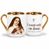 Kubek z św. Teresą z Lisieux - pozłacany, 330 ml - angielski