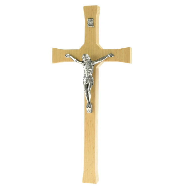 Klasyczny krzyż z drewna bukowego, 22 cm