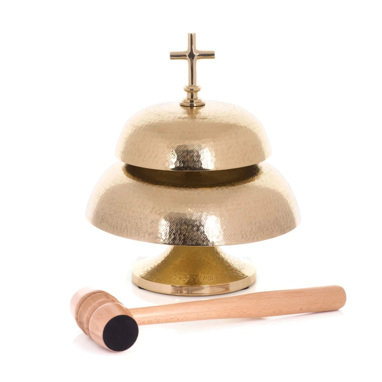 Gong mszalny mosiężny, podwójny