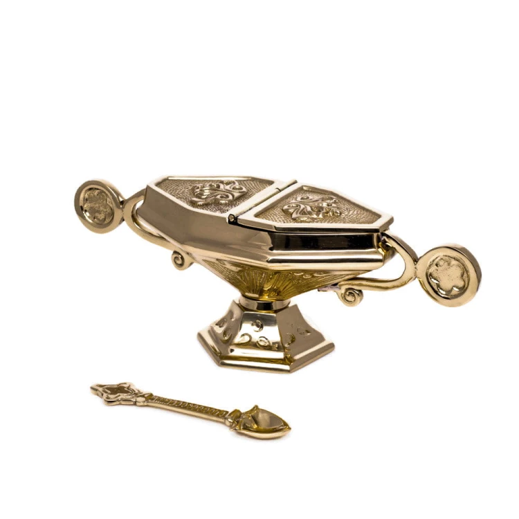 Łódka mosiężna z łyżeczką