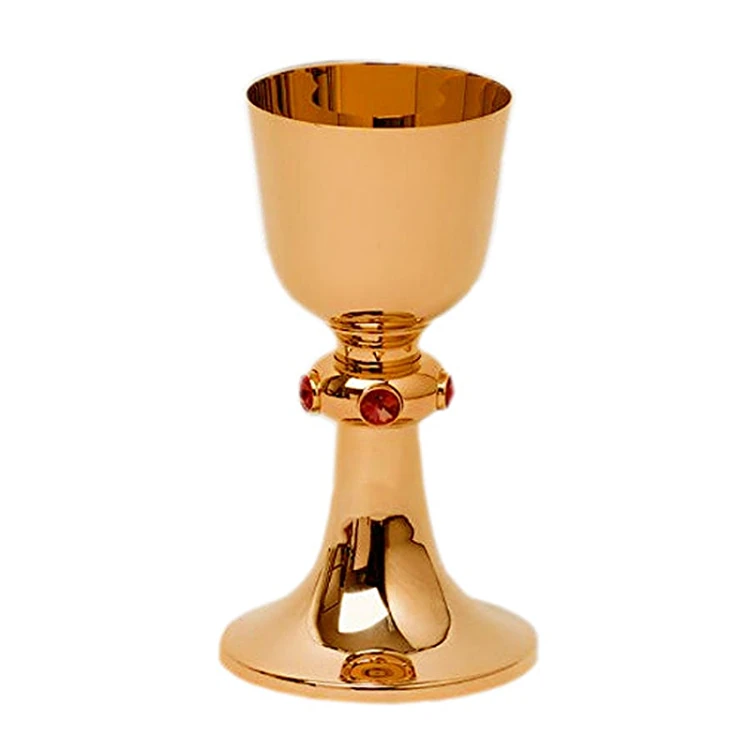 Kielich mszalny - 5 dużych, czerwonych kamieni