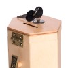 Wooden Donation Box with Key, Light Brown