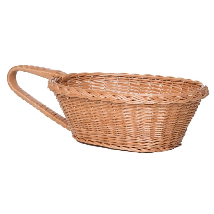 Wicker Basket with Handle for Collecting Donations