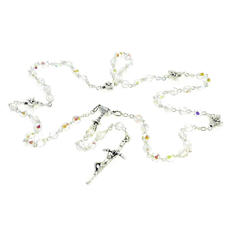 Różaniec kryształowy z Duchem Świętym