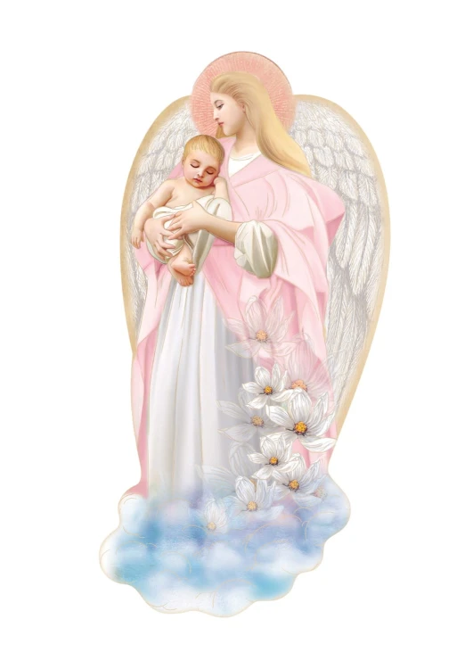 Guardian Angel Icon - baptism gift for a girl