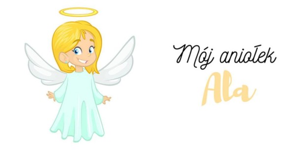 Kubek ceramiczny z aniołkiem, personalizowany