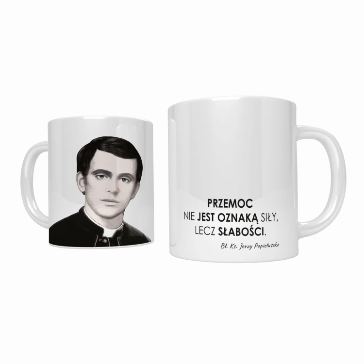 Kubek ceramiczny z bł. Jerzym Popiełuszką