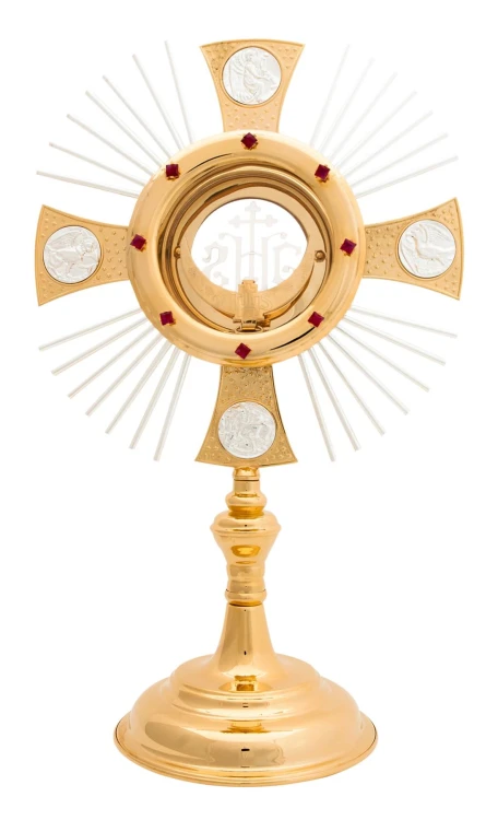 Monstrancja złocona Czterej Ewangeliści