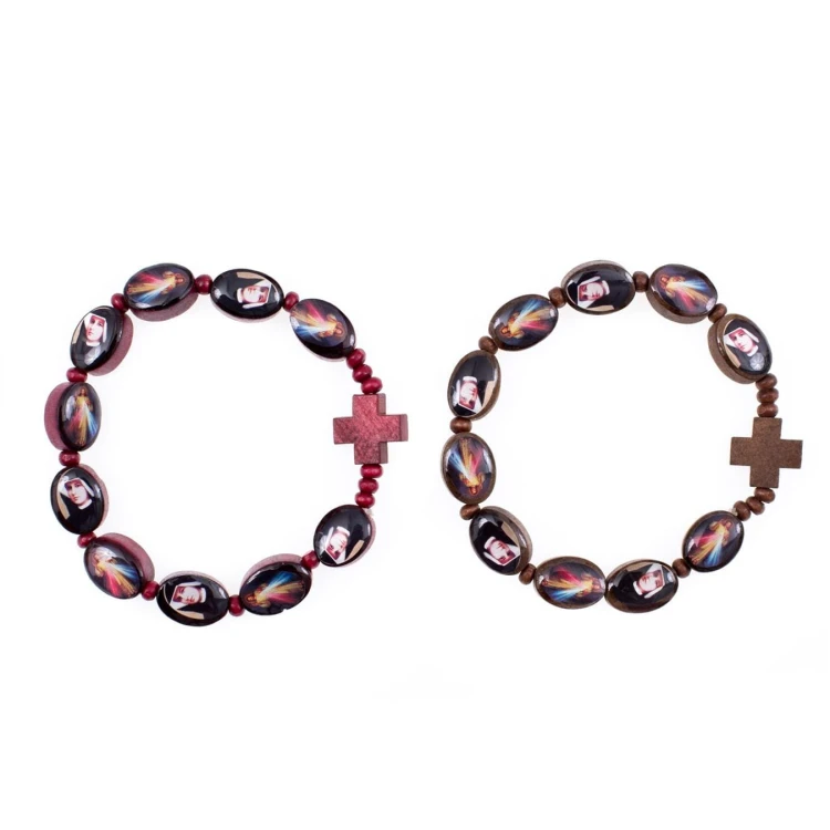 Bransoletka dziesiątek różańca ze św. Faustyną