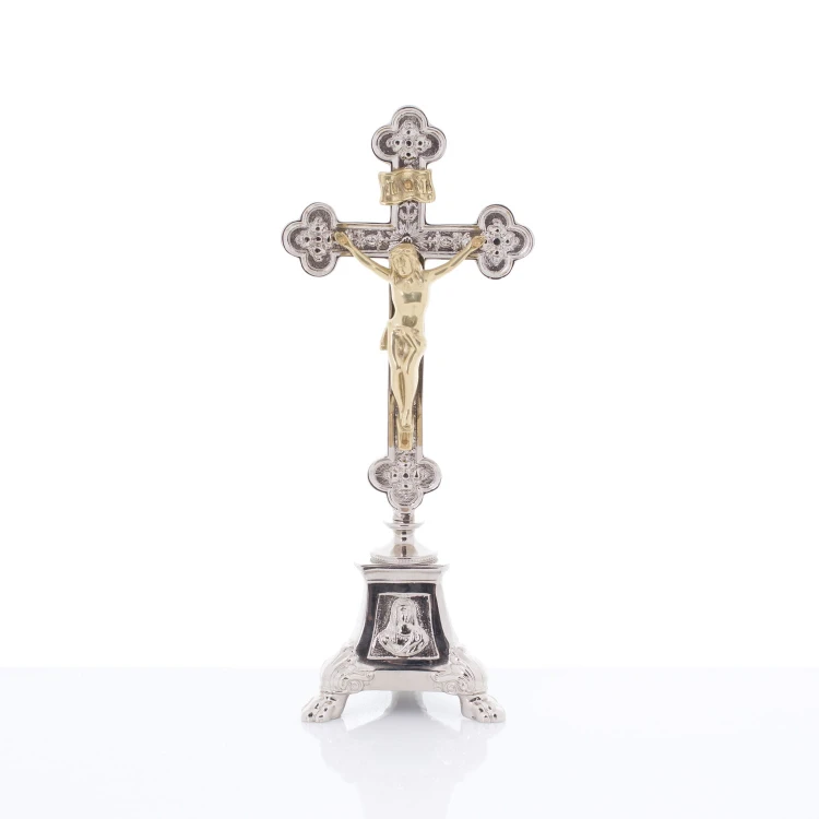 Krzyż ołtarzowy, mosiężny 38,5 cm