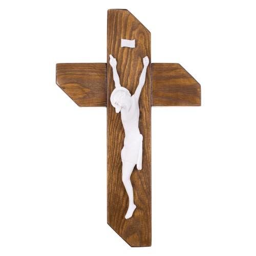 Wooden cross with alabaster Christ