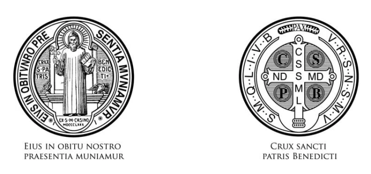 Kubek religijny z medalem św. Benedykta