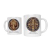 Christian mug with St. Benedict medal