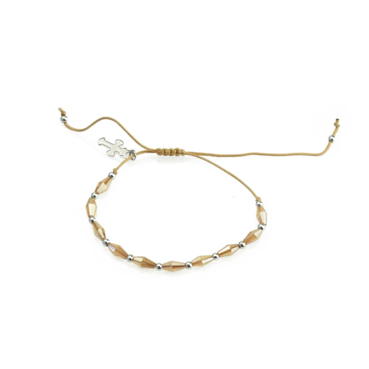 Bransoletka religijna, złota dziesiątka różańca z krzyżem