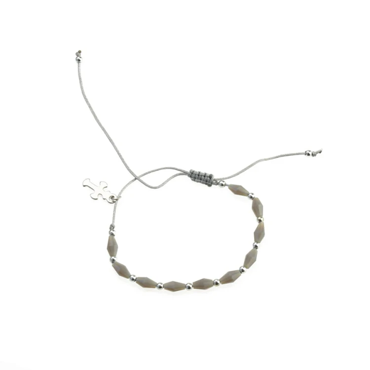 Delikatna dziesiątka różańca z krzyżem na rękę