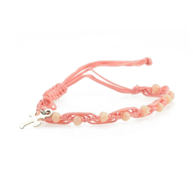 Dziesiątka różańca z różowych koralików