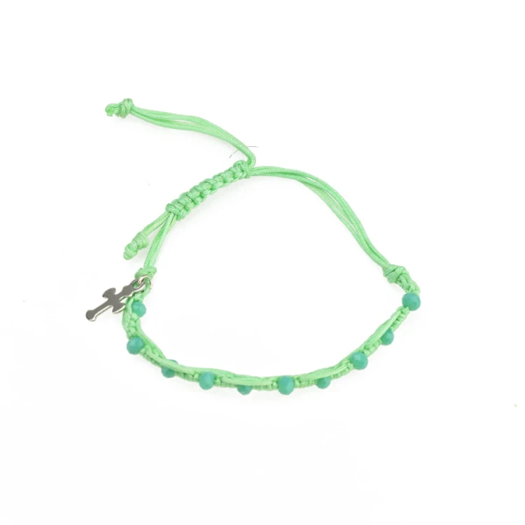 Dziesiątka różańca z zielonych koralików