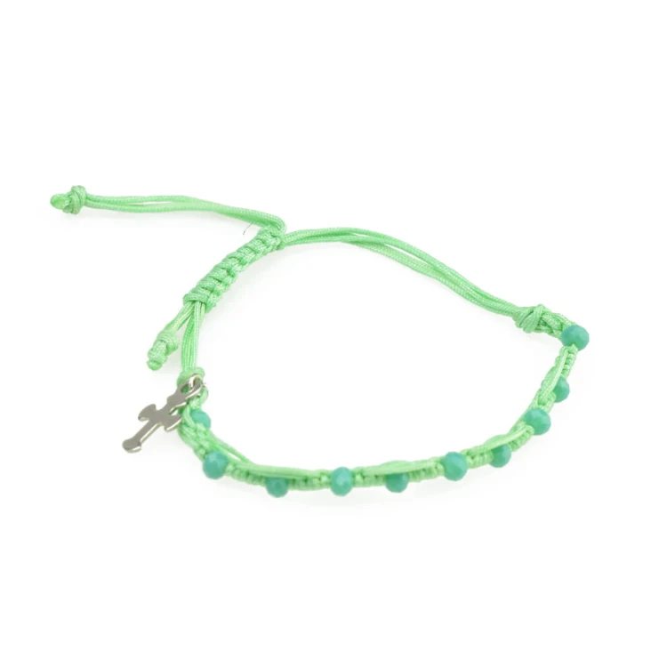 Dziesiątka różańca z zielonych koralików