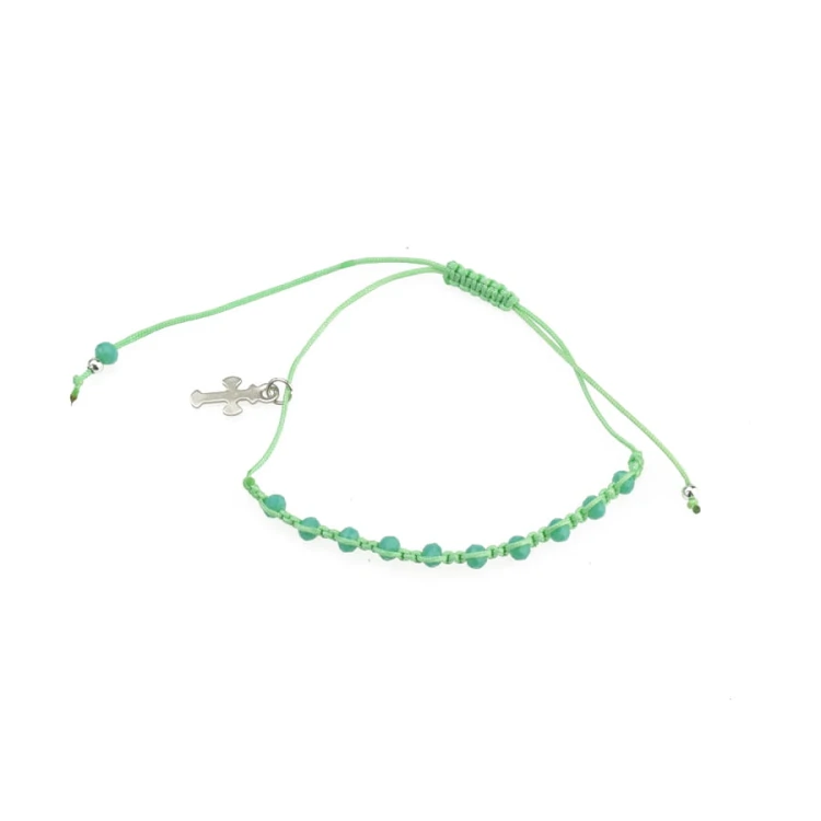 Delikatna bransoletka religijna zielona