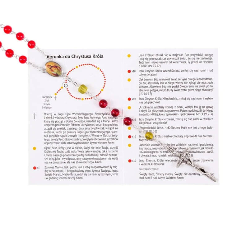 Koronka do Chrystusa Króla z instrukcją